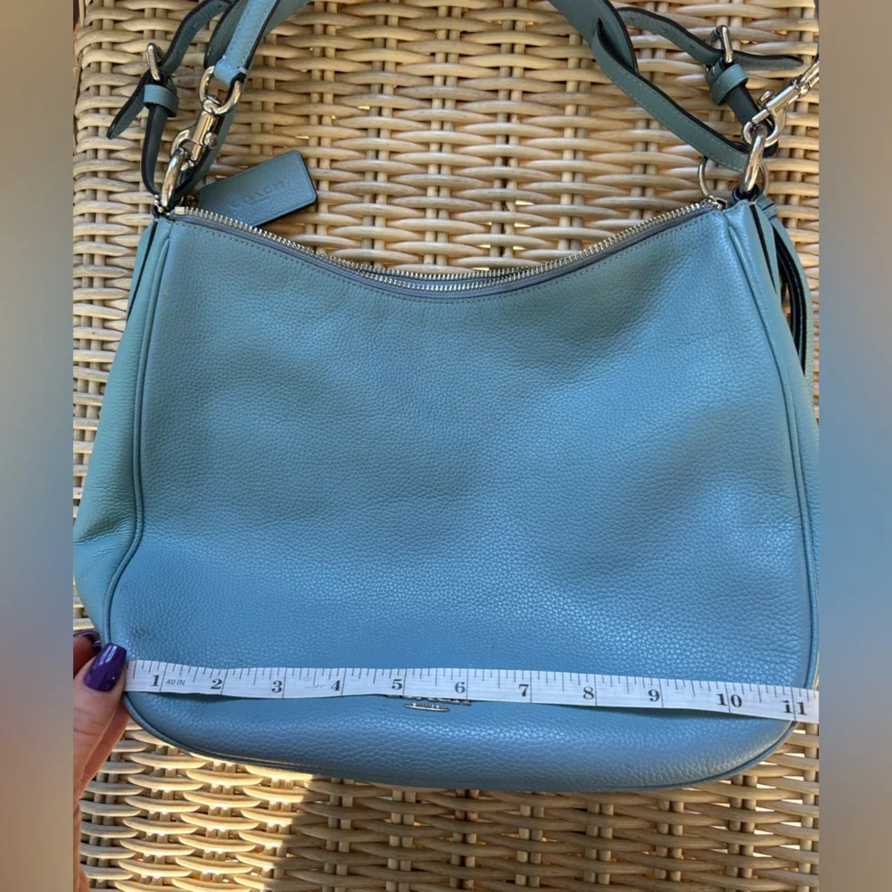 Coach Leather Sutton Hobo Shoulder Bag blue boho timeless versatile classic chic